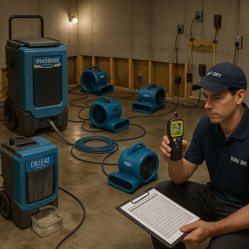 Structural Drying and Dehumidification process in New Wilmington, PA